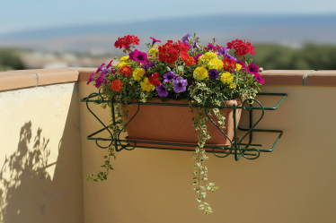 Fixed Classic Balcony Planter Holder – Heart Motif – 6 Sizes – 4 Colors – 20 kg Capacity